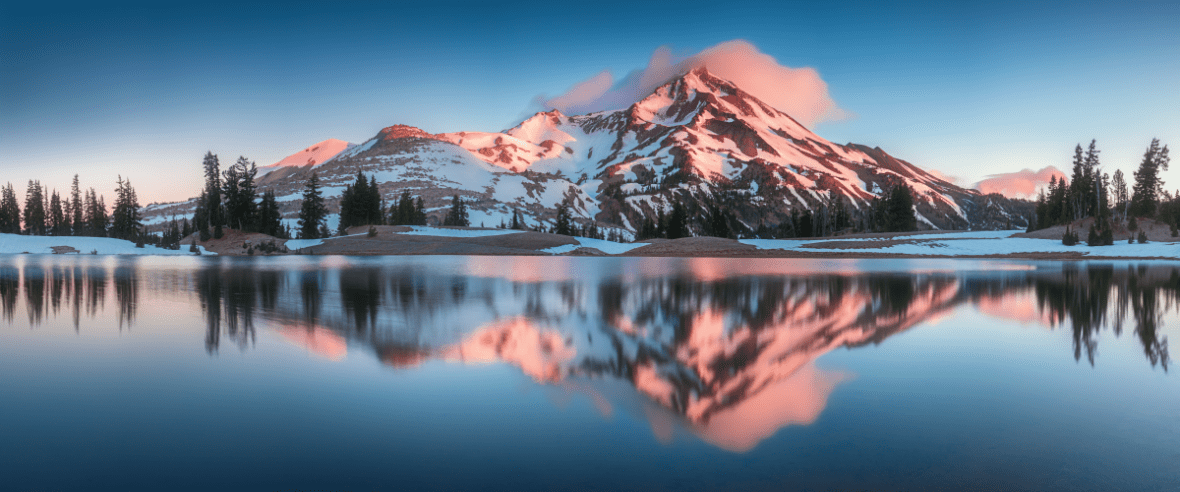 Sunrise over South Sister in Oregon Cascades